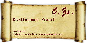 Osztheimer Zseni névjegykártya